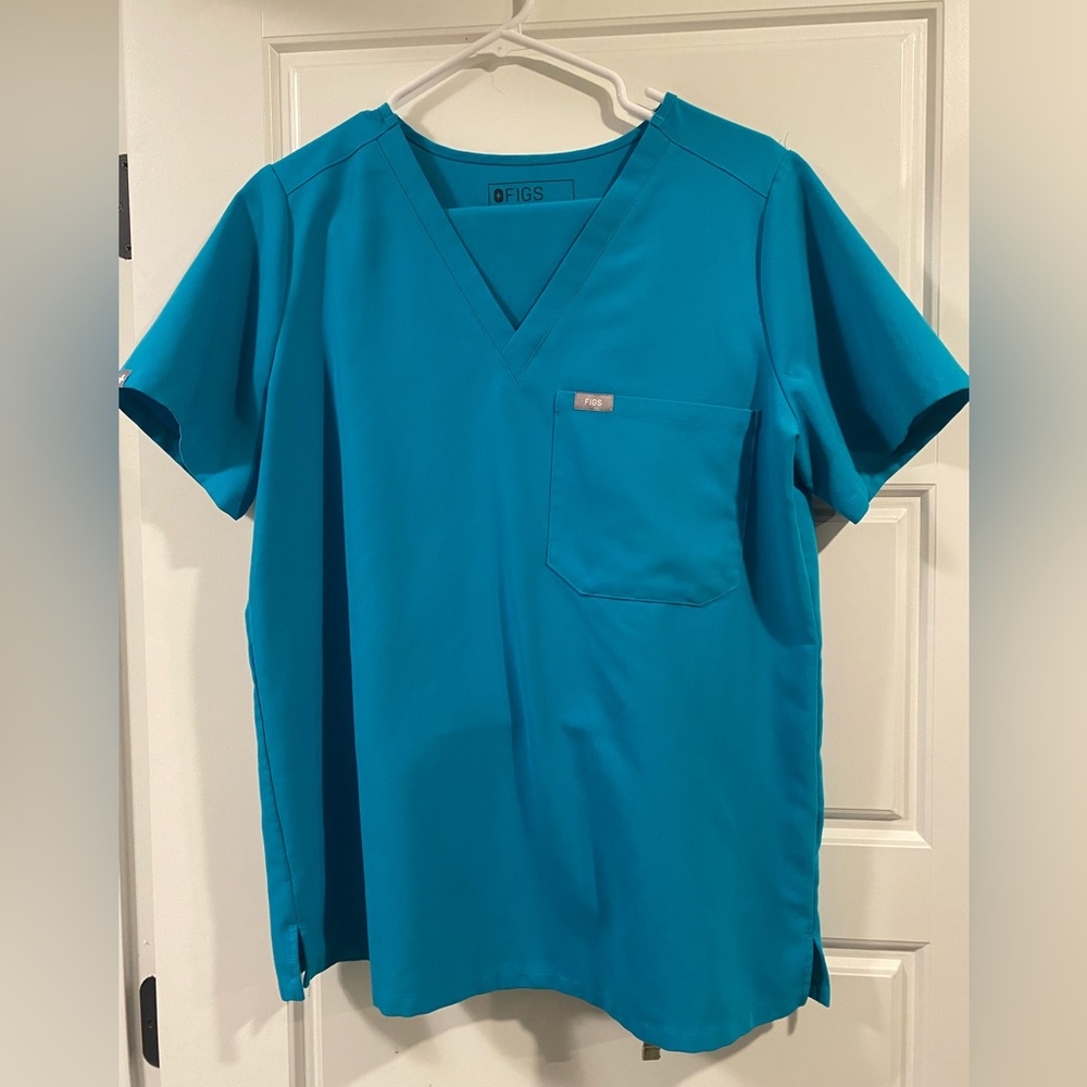 Figs, teal, size M scrub set, never worn